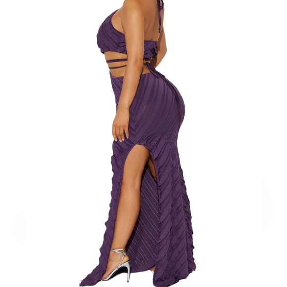 💜HP💜Super Sexy Textured Maxi Dress💜Size Large - Picture 3 of 3